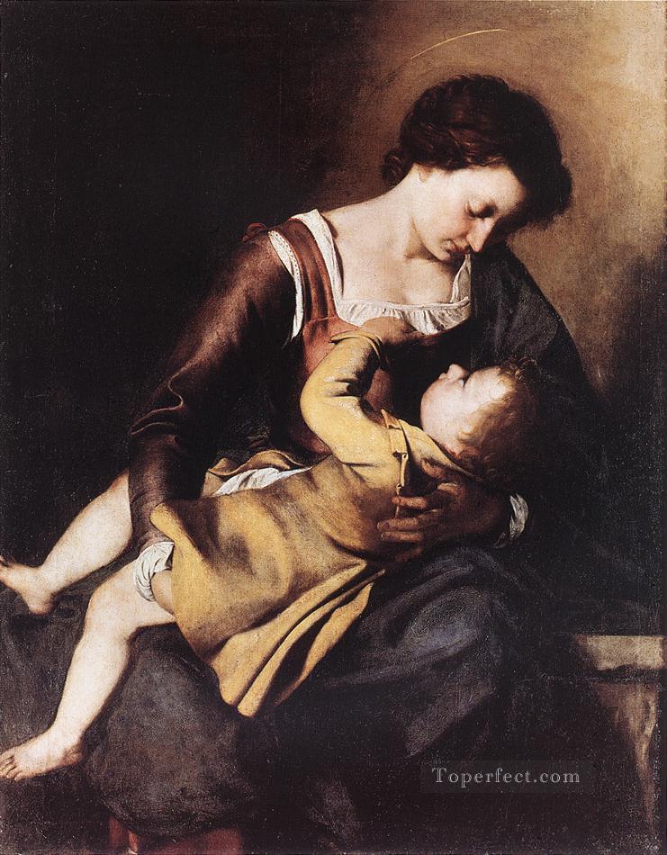 Madonna pintor barroco Orazio Gentileschi Pintura al óleo